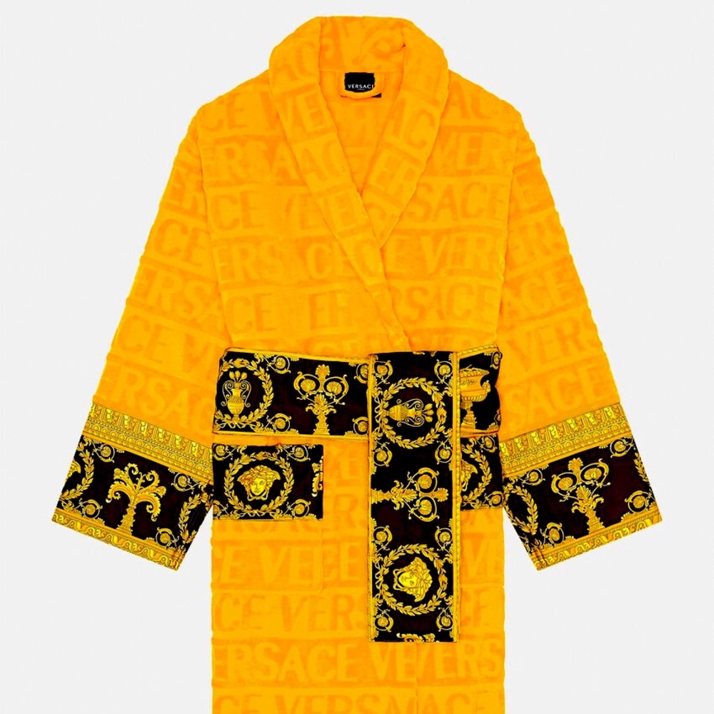 Mens Versace Robe Yellow Bathrobe XL